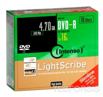 4.7Gb 16X Slim Lightscribe10Un DVD-R
