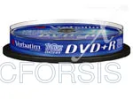 VERBATIM DVD+R 16X 4,7 GB SPINDLE PK10 MATT SILVER   | Hist.: Consumíveis DVD+R Verbatim
