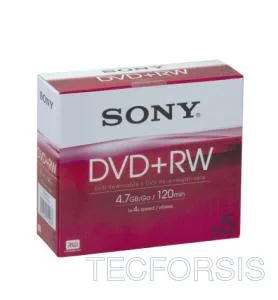 DVD+RW Sony 4.7GB Pack 5