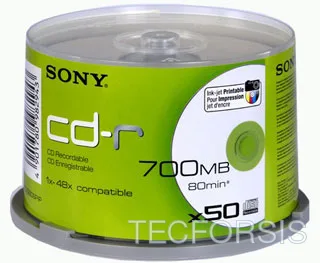 CDR 700 MB Printable Spindle X50  
